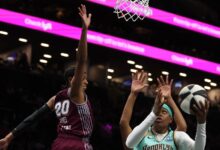 Connecticut retires Jonquel Jones’ No. 35 jersey in pregame ceremony; she misses game with illness