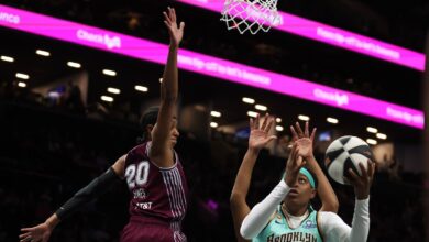 Connecticut retires Jonquel Jones’ No. 35 jersey in pregame ceremony; she misses game with illness Connecticut retires Jonquel Jones’ No. 35 jersey in pregame ceremony; she misses game with illness