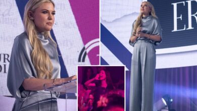 Erika Kirk won’t let heckler ruin Turning Point summit speech as she wows crowd with clapback