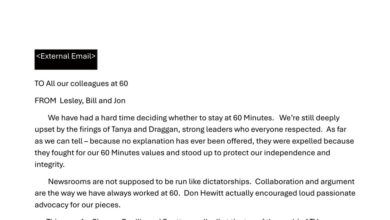 Read the Email From the ‘60 Minutes’ Stars