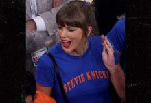 Taylor Swift Attends Knicks Game 4 at MSG Ahead of Wedding