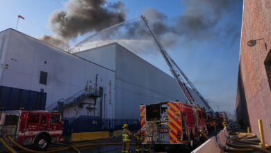 Los Angeles warehouse fire prompts shelter-in-place orders due to hazardous air Los Angeles warehouse fire prompts shelter-in-place orders due to hazardous air