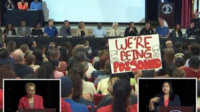 Anger at Boyle Heights warehouse fire town hall as Mayor Bass confronted by residents