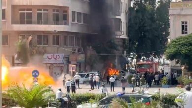 Explosions reported in Damascus amid Macron’s visit to Syria, state media says Explosions reported in Damascus amid Macron’s visit to Syria, state media says