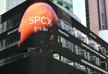 SpaceX closes at 8 in two-day slide after Nasdaq 100 inclusion