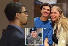US Army soldier Zarrius Hildabrand emotionless as he’s convicted of killing wife, covering up her death
