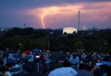 Trump makes speech hours after storms delay July Fourth show