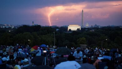 Trump makes speech hours after storms delay July Fourth show Trump makes speech hours after storms delay July Fourth show