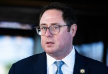 Angry crowd confronts Republican Rep. Mike Flood at Nebraska town hall over Trump policies