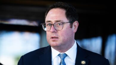 Angry crowd confronts Republican Rep. Mike Flood at Nebraska town hall over Trump policies