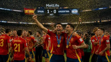 Spain Crowned World Cup Champions in Extra Time : Messi in Tears, Trump Refuses to Leave Stage Spain Crowned World Cup Champions in Extra Time : Messi in Tears, Trump Refuses to Leave Stage