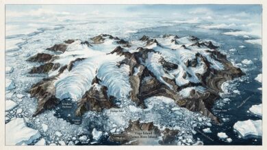 NASA Satellite Images Reveal a Skull-Like Glacier Landscape on Antarctica’s Vega Island